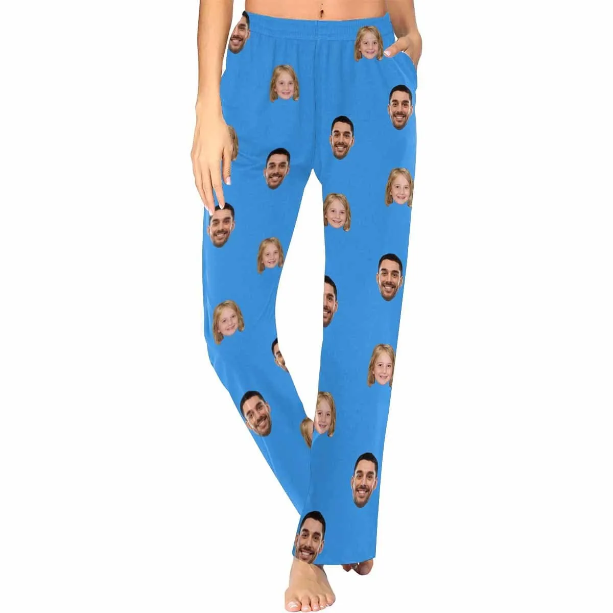 Custom My Family Face Pajamas Personalized Women's Slumber Party Long Pajama Shirt&Pants