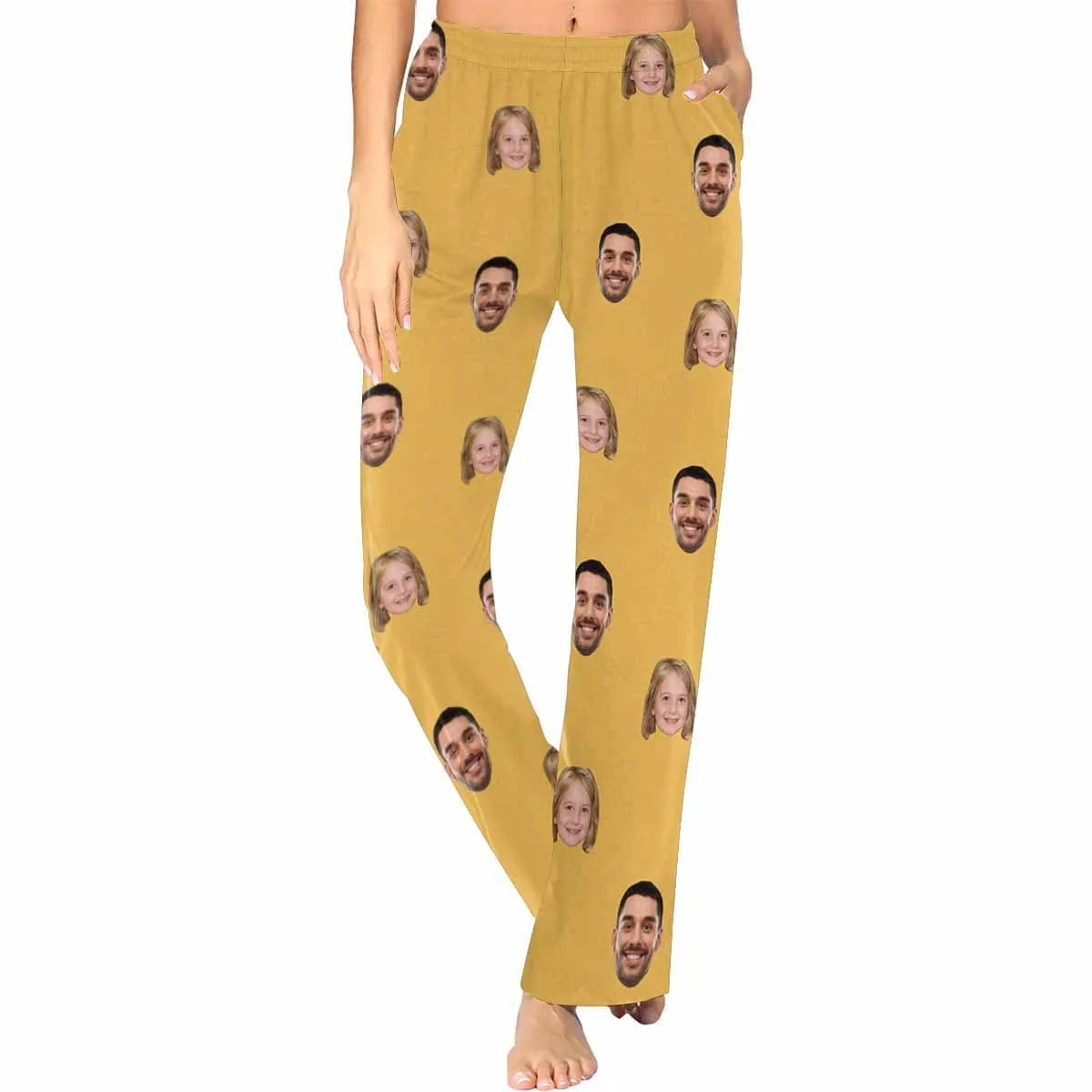 Custom My Family Face Pajamas Personalized Women's Slumber Party Long Pajama Shirt&Pants