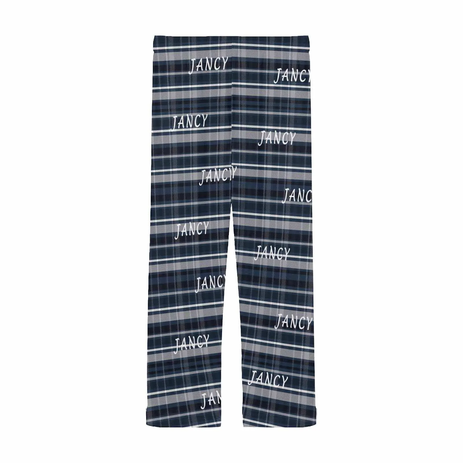 Custom Name Black&Blue Lattice Sleepwear Personalized Men's Slumber Party Long Pajama Pants