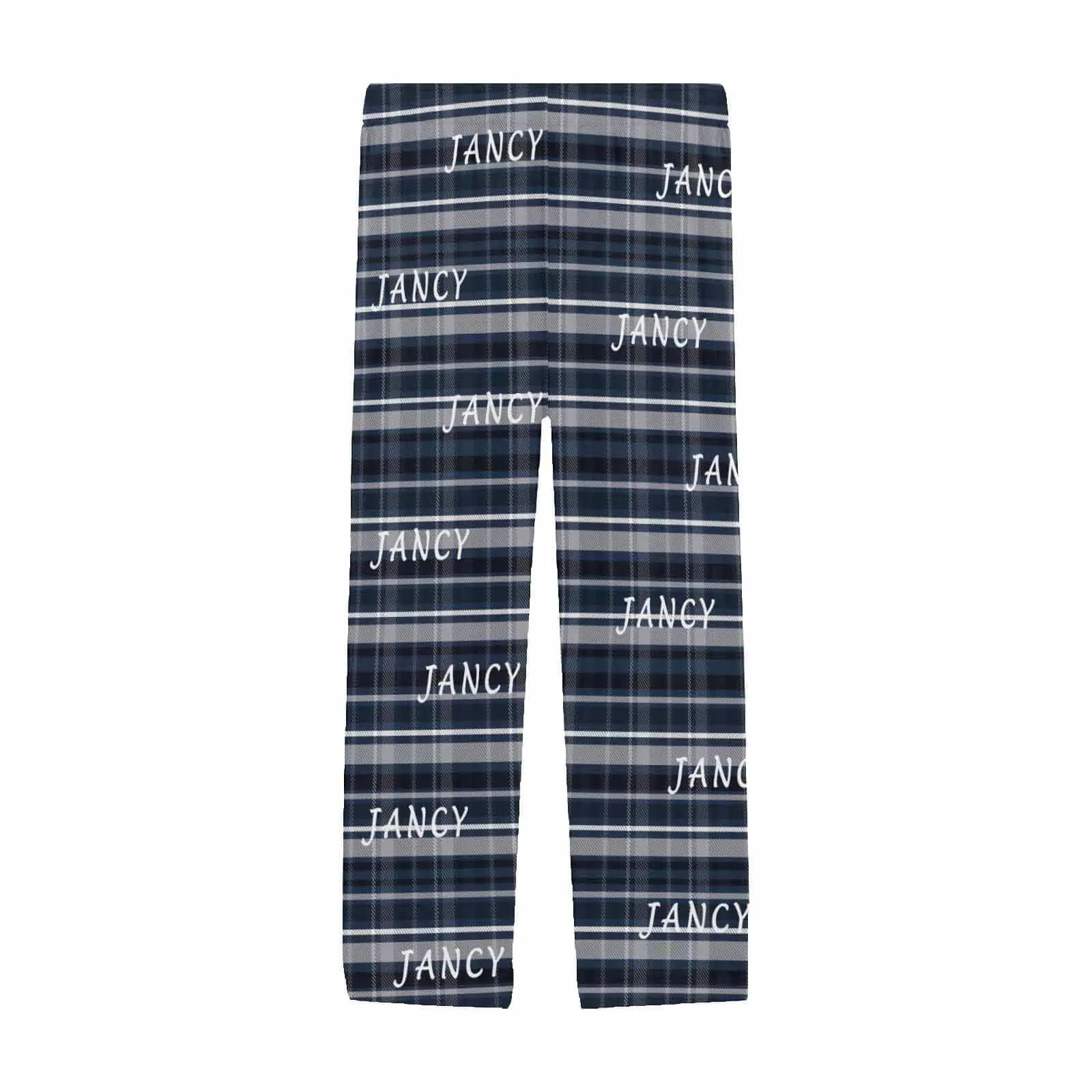 Custom Name Black&Blue Lattice Sleepwear Personalized Men's Slumber Party Long Pajama Pants