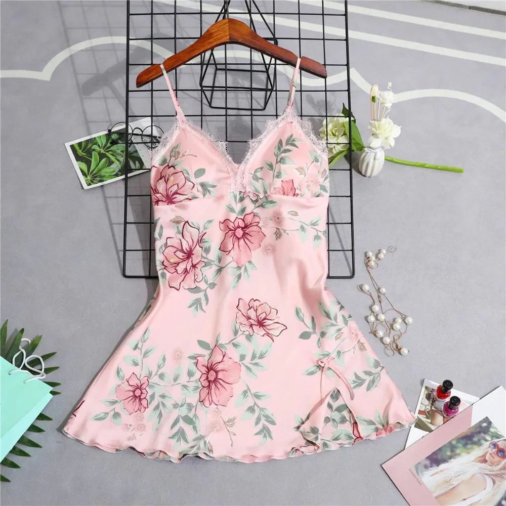 Elegant Laced Floral Nightwear