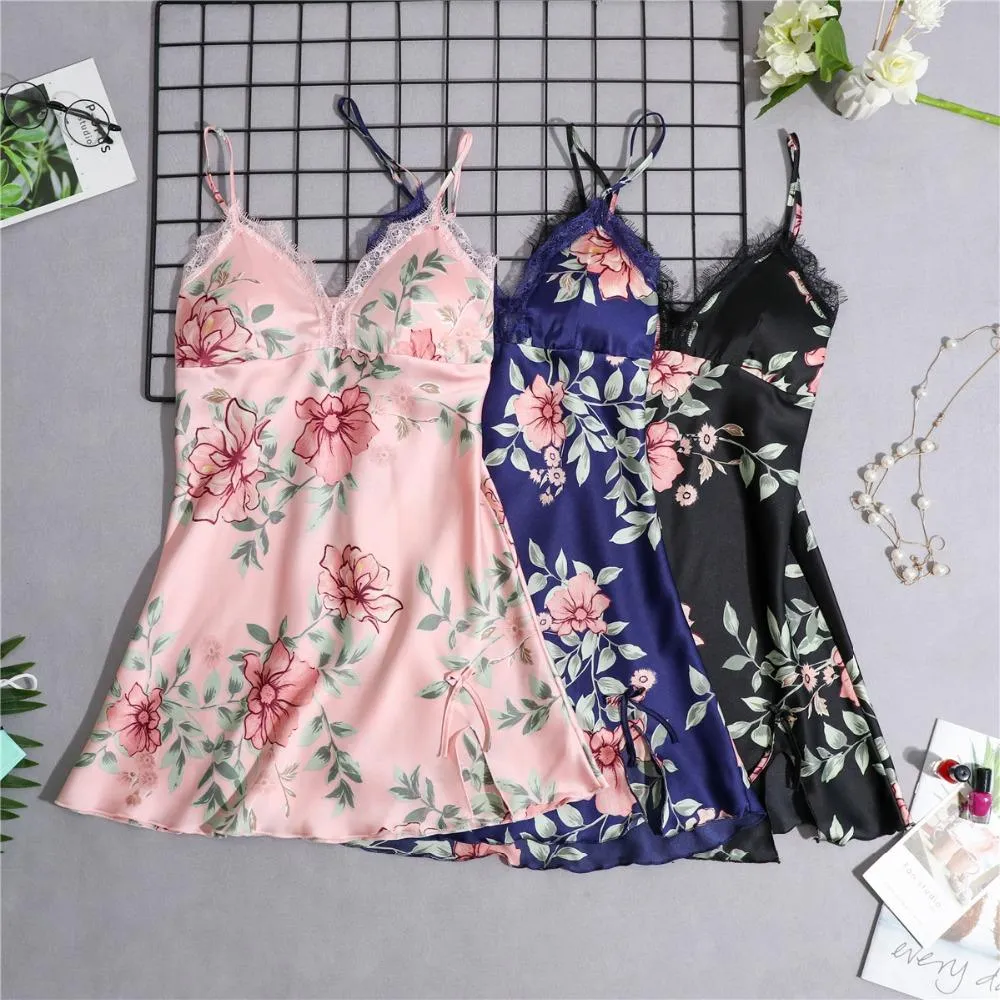 Elegant Laced Floral Nightwear