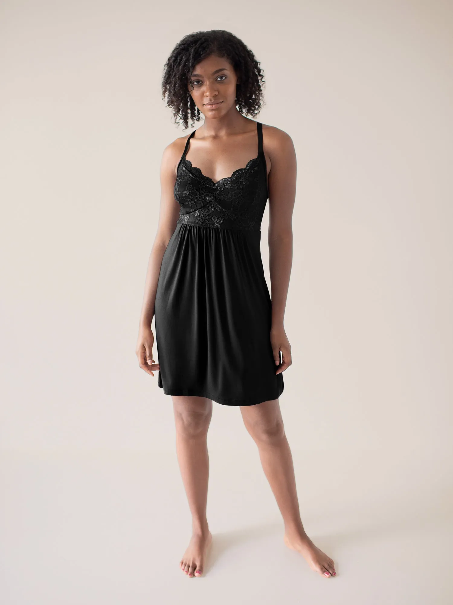 Ella Lace Nightgown | Black