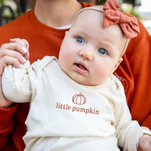 Embroidered Little Pumpkin Infant Long Sleeve Bodysuit