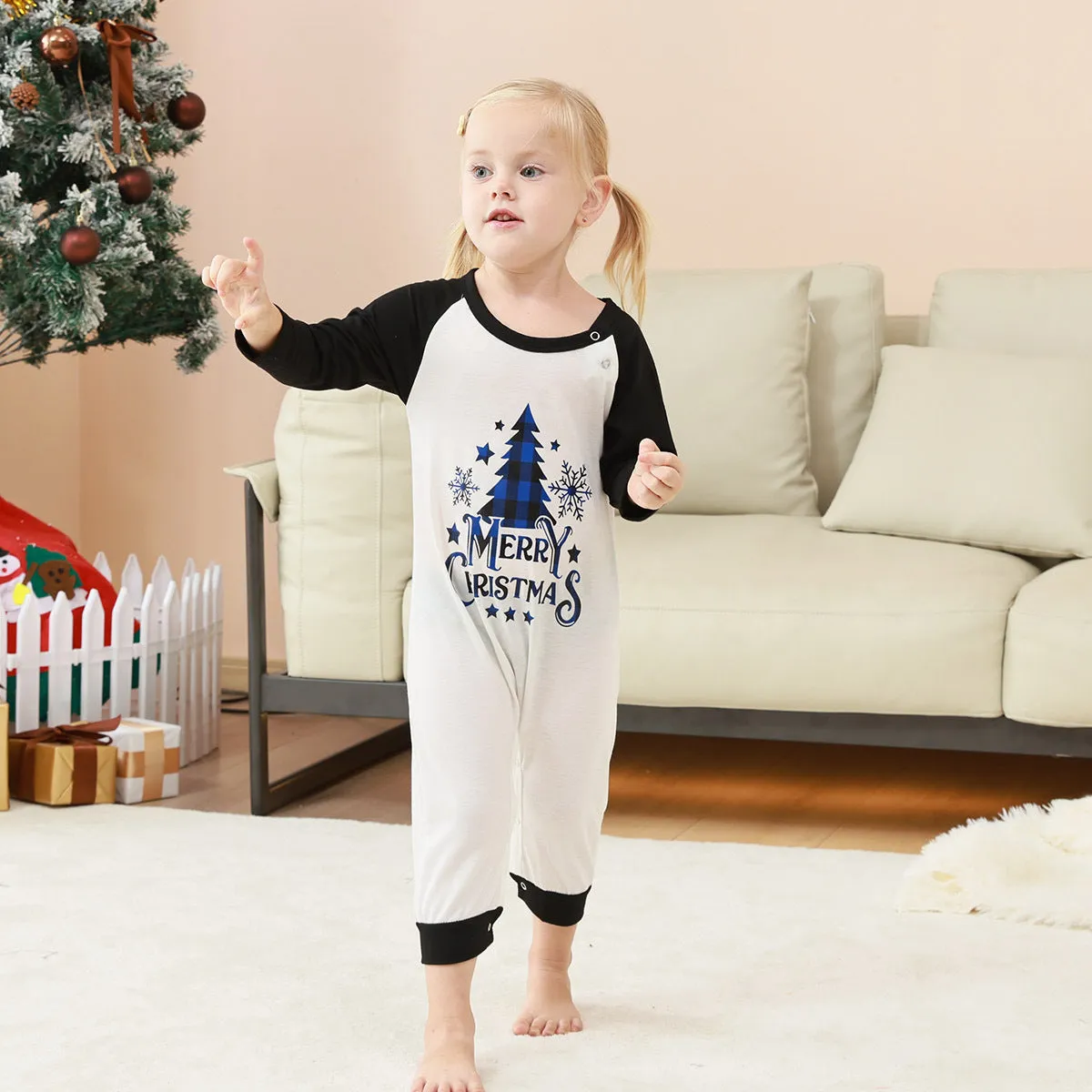 Family Matching Plaid Pajamas with Christmas Tree Monogramming