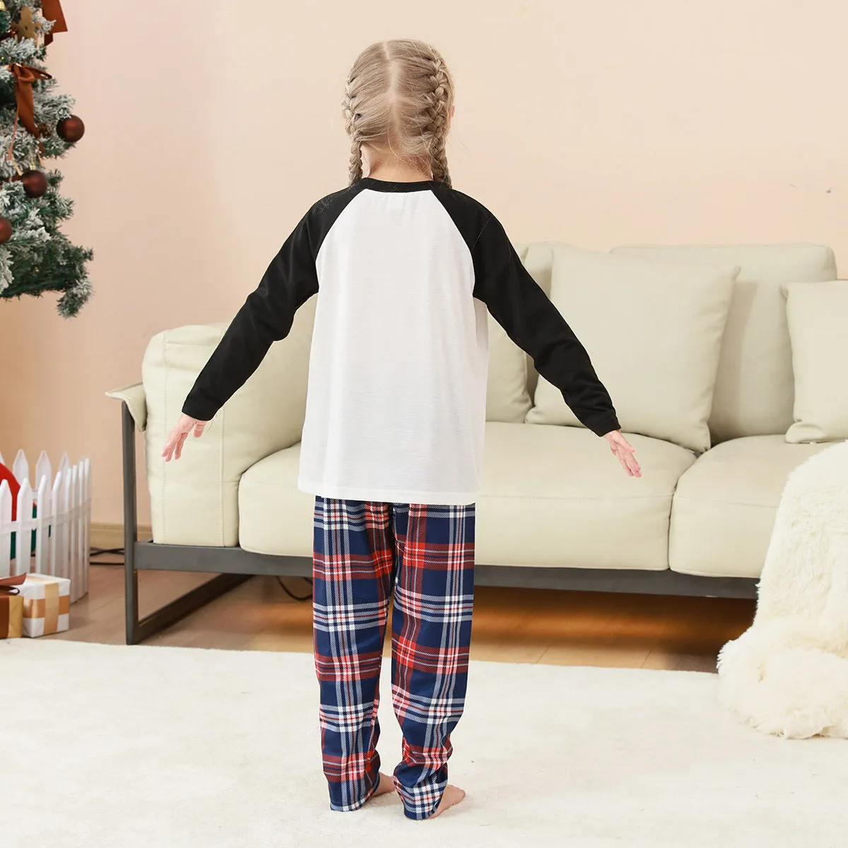 Family Matching Plaid Pajamas with Christmas Tree Monogramming