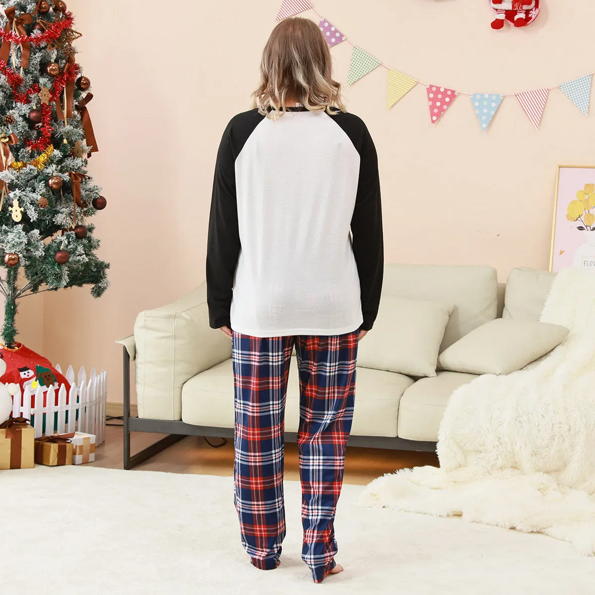 Family Matching Plaid Pajamas with Christmas Tree Monogramming