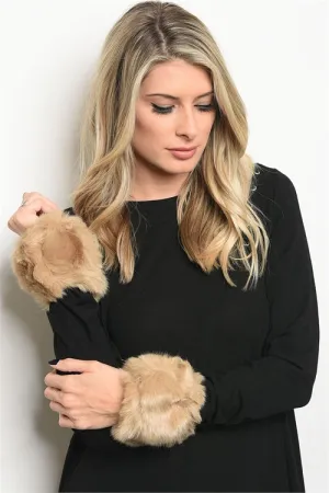 Faux Fur Wrist Cuff Set