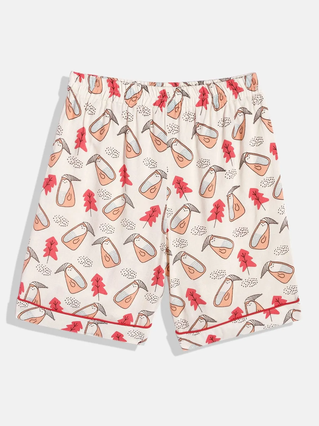 Girls Red and White Cute Shorts Set