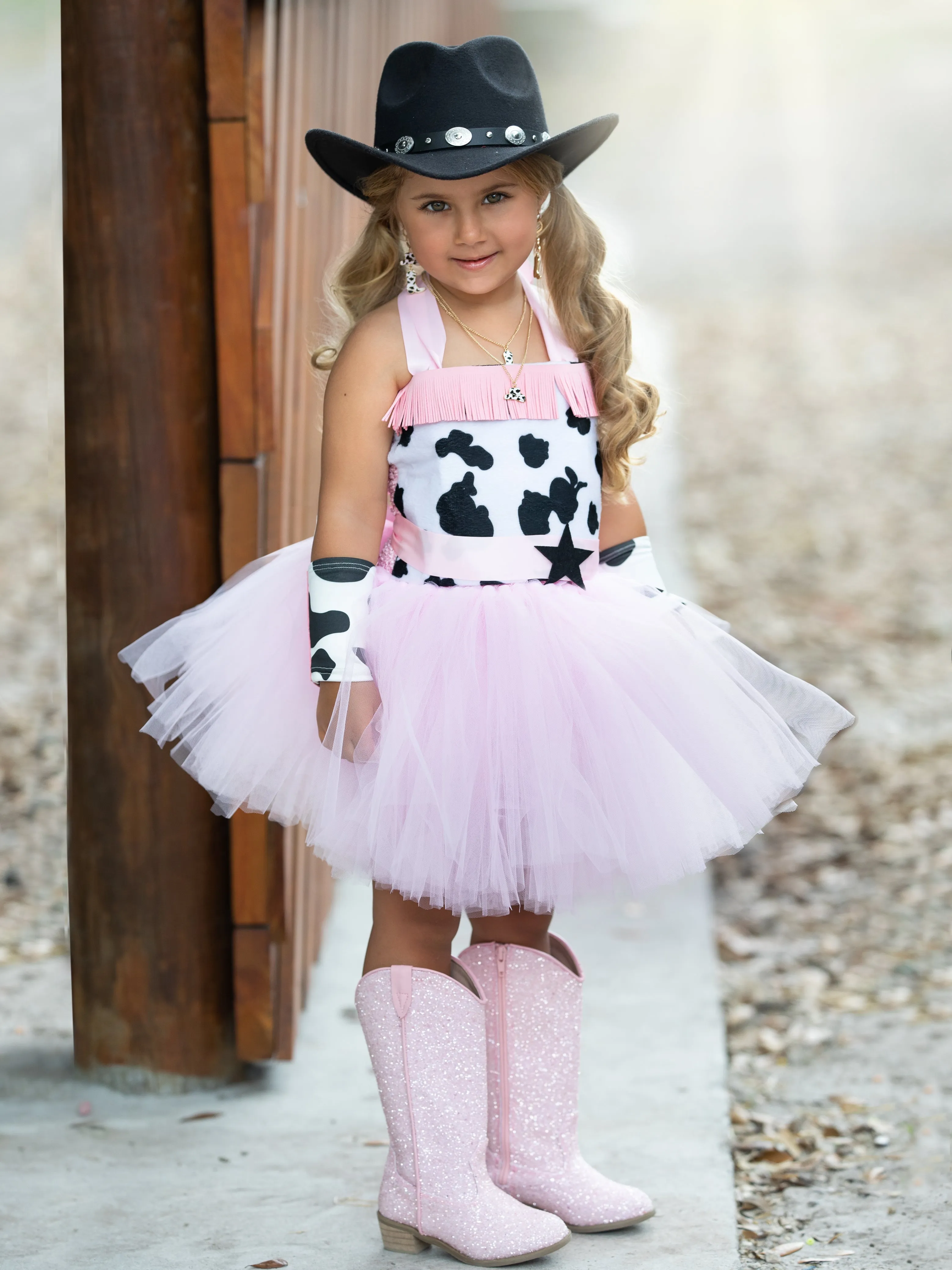 Girls Rodeo Princess Cowgirl Tutu Costume Dress