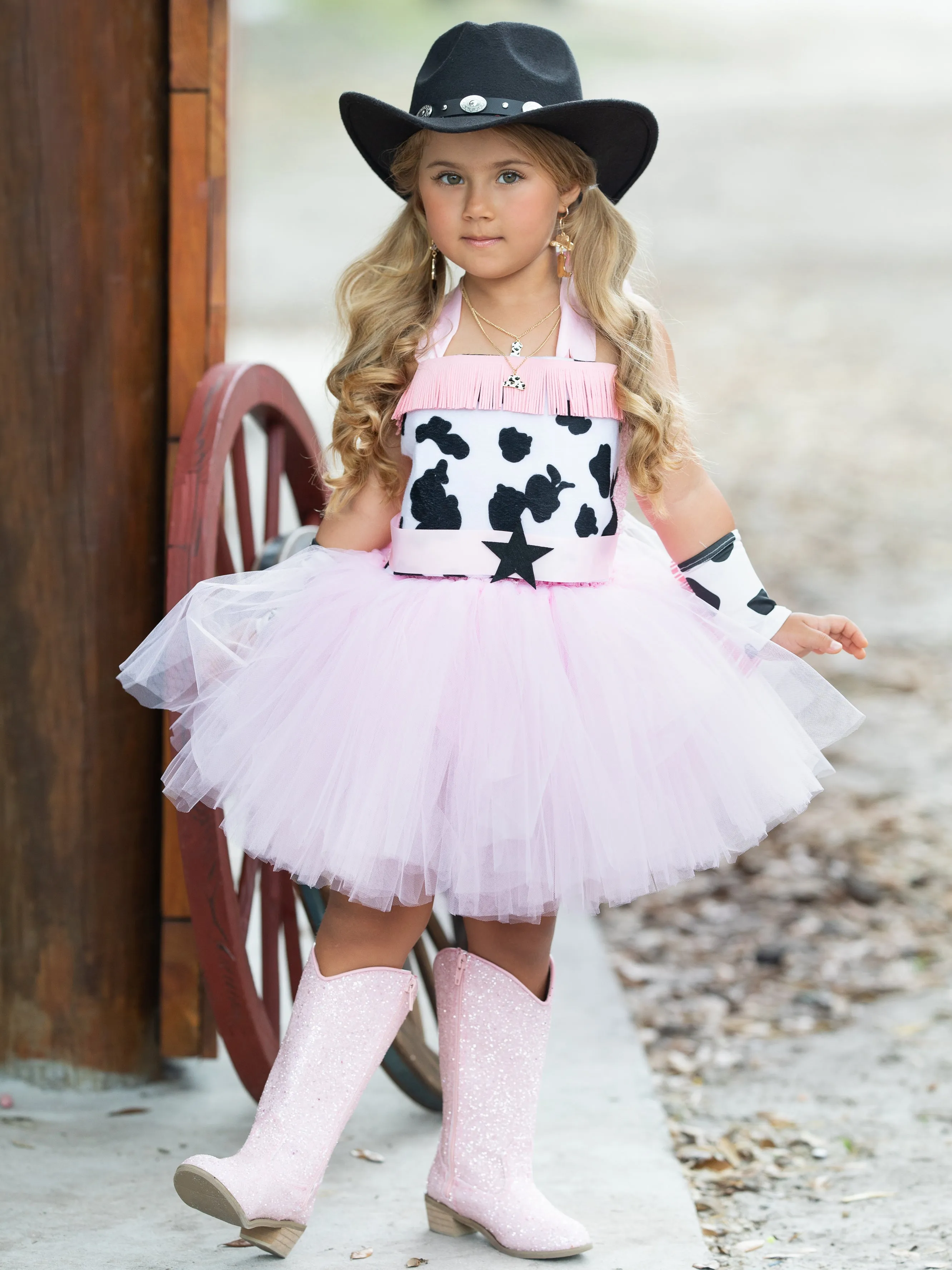 Girls Rodeo Princess Cowgirl Tutu Costume Dress