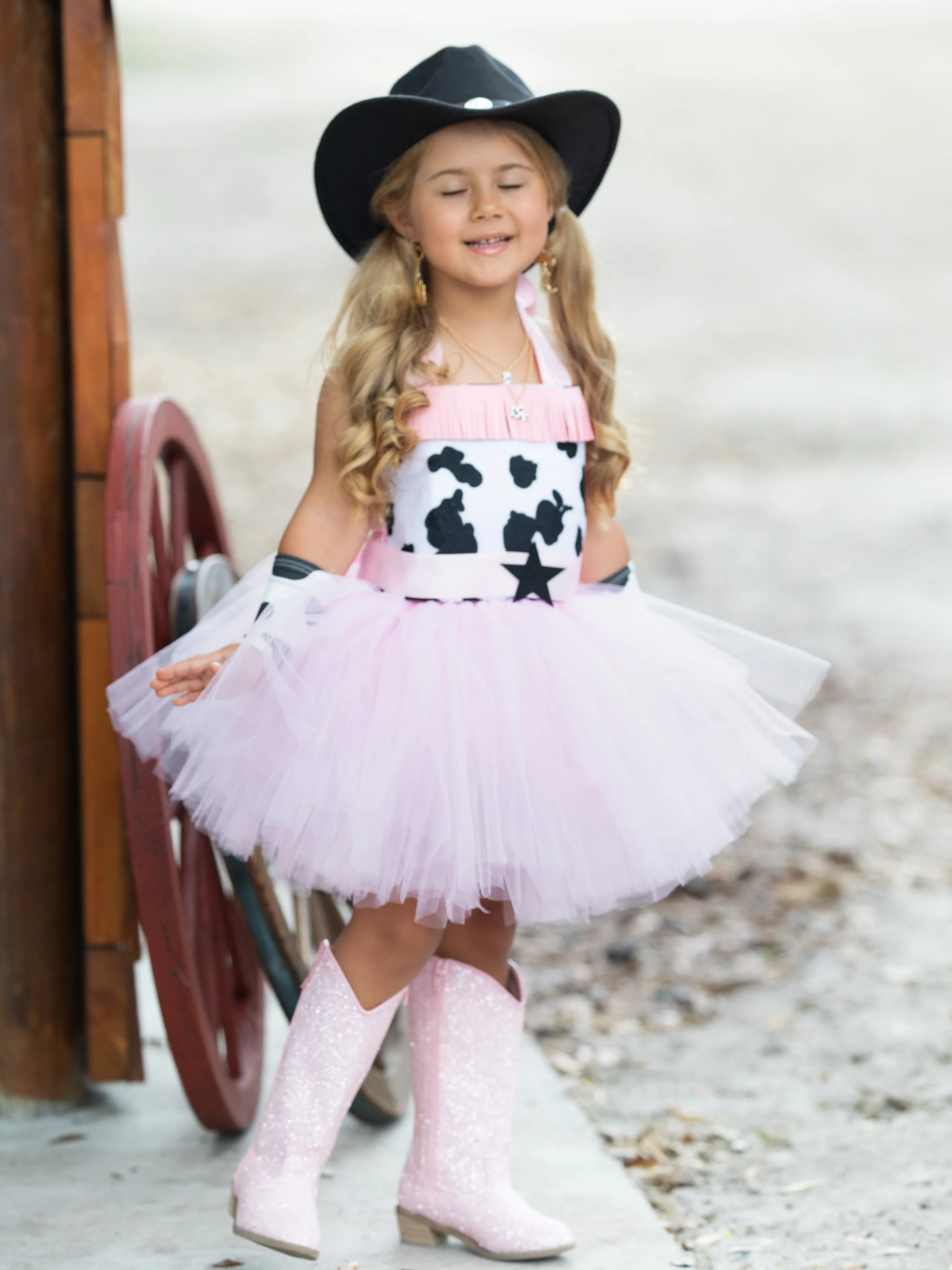 Girls Rodeo Princess Cowgirl Tutu Costume Dress