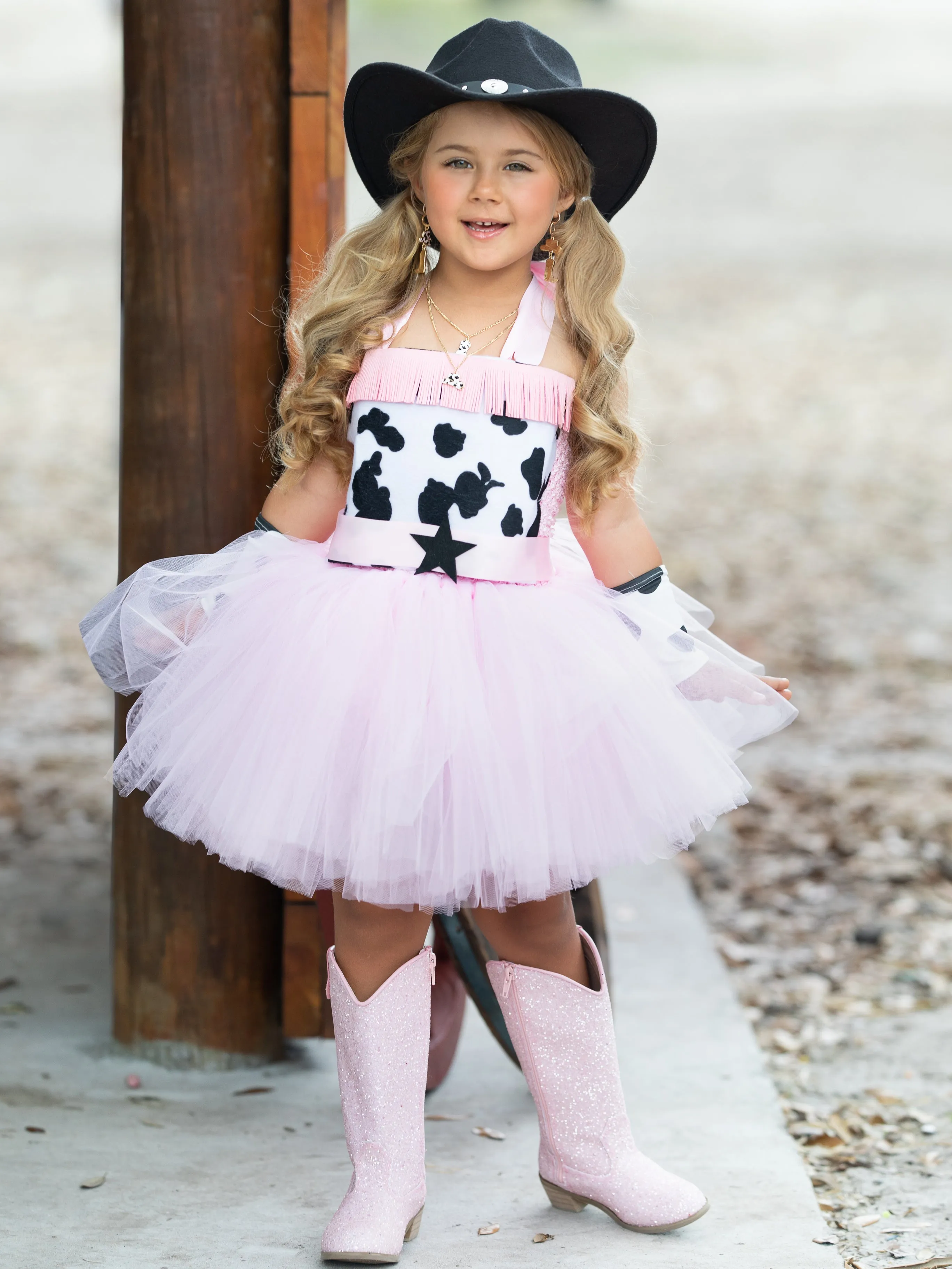 Girls Rodeo Princess Cowgirl Tutu Costume Dress