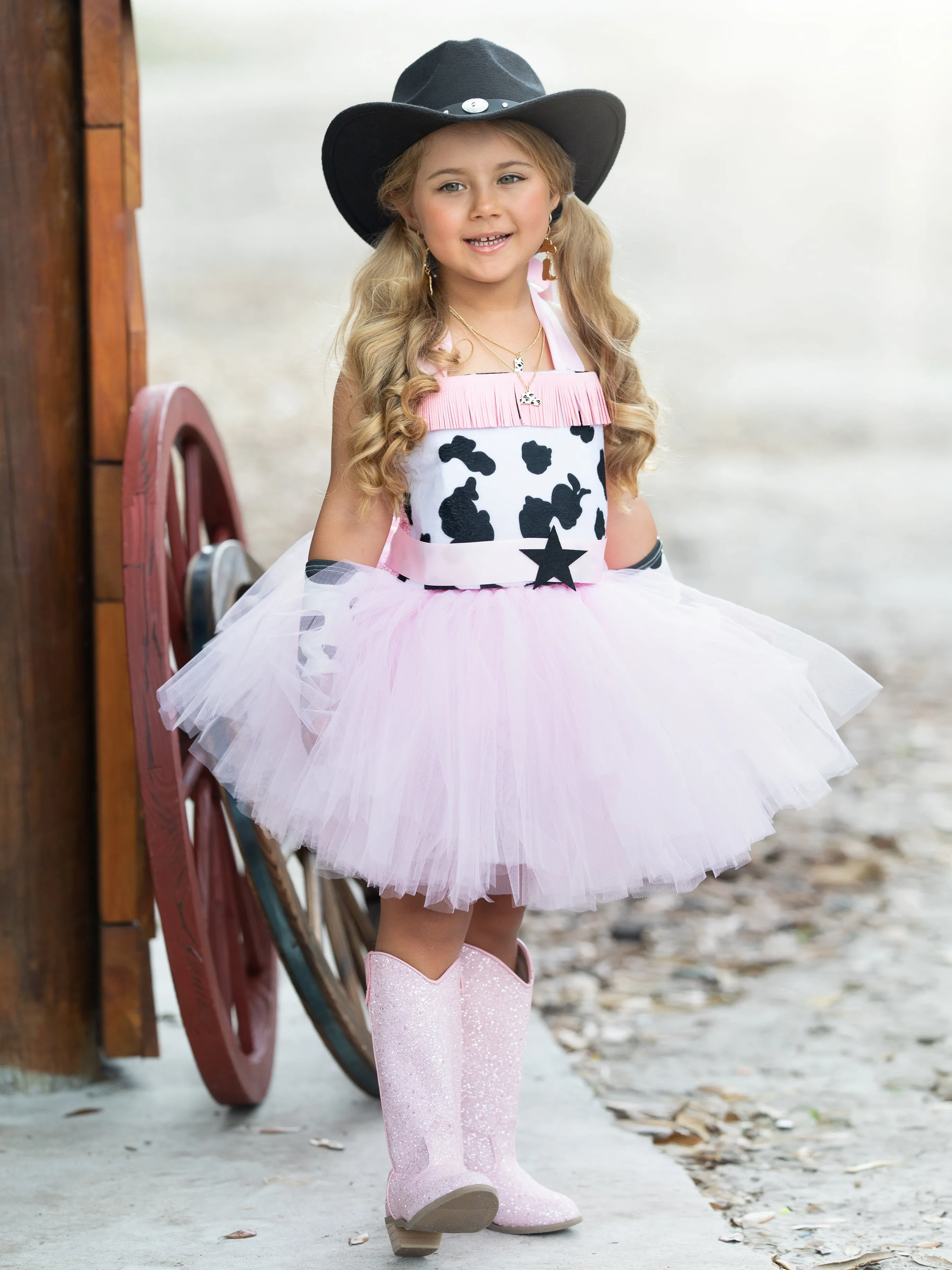 Girls Rodeo Princess Cowgirl Tutu Costume Dress