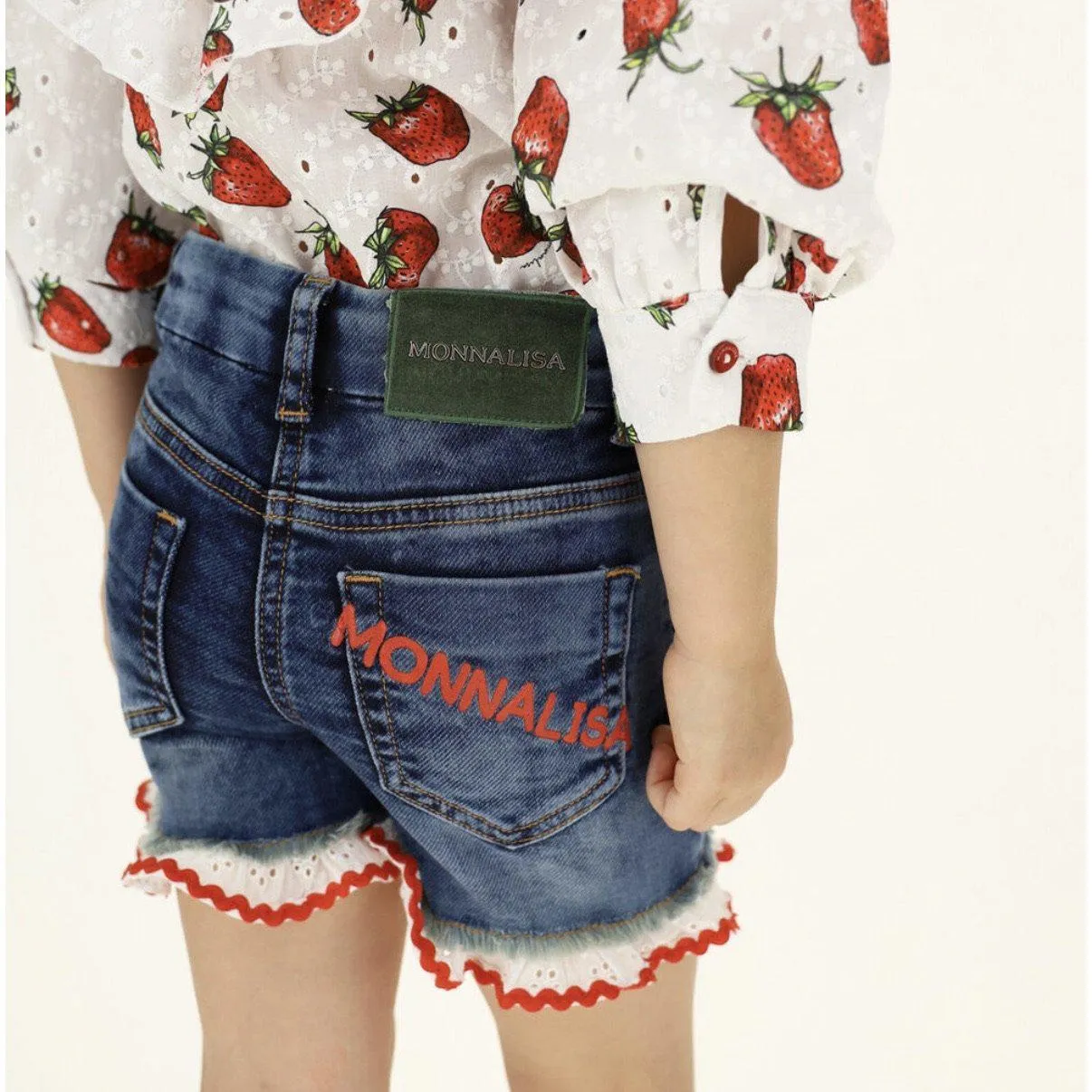 Girls Strawberry Denim Shorts