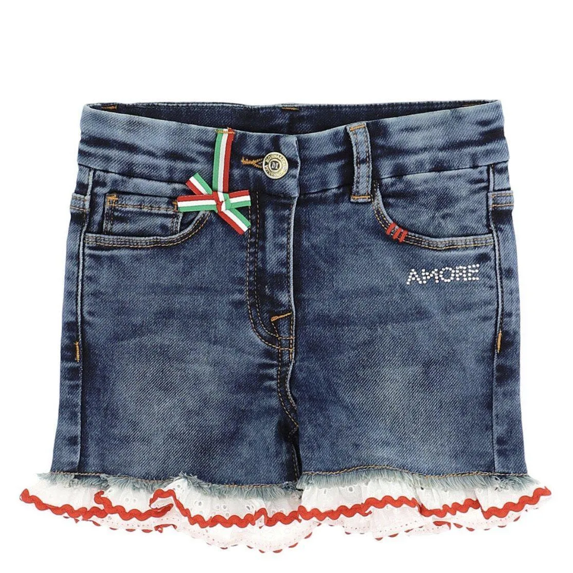 Girls Strawberry Denim Shorts