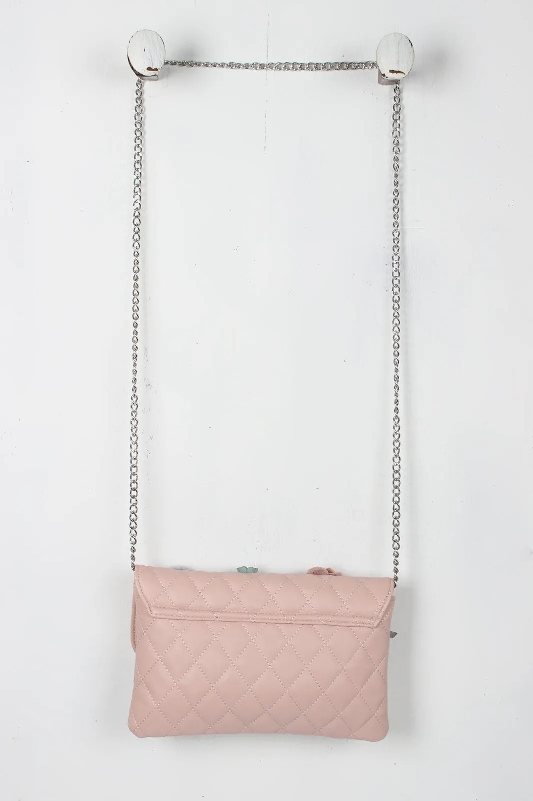 Girly Embellishments Quilted Crossbody Bag