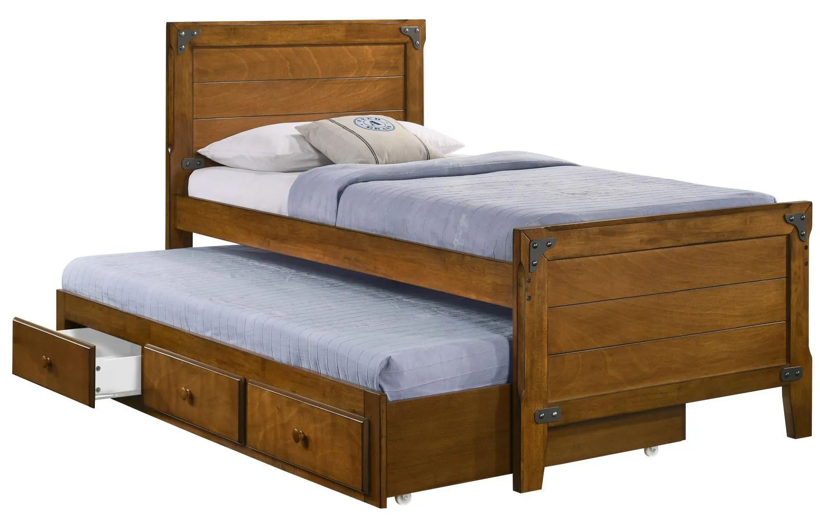 Granger Twin Captain's Bed with Trundle Rustic Honey