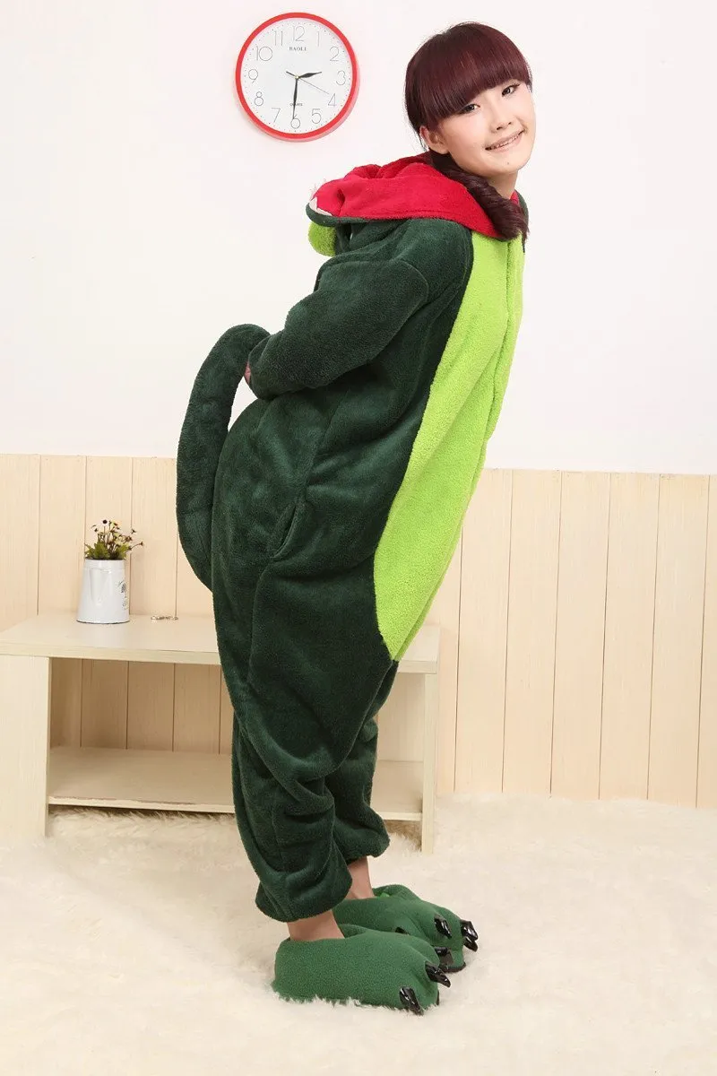 Green Dinosaur Onesie Hoodie Pajamas Animal Costume Kigurumi