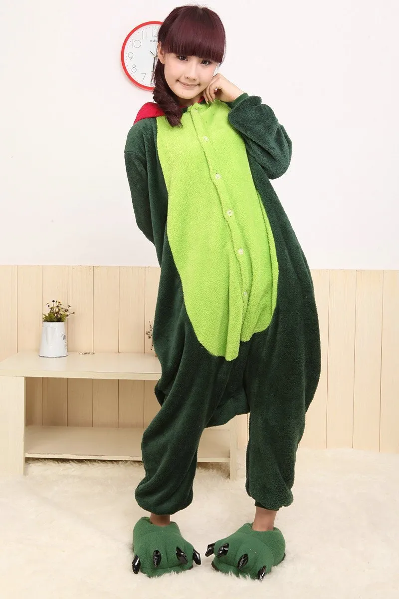 Green Dinosaur Onesie Hoodie Pajamas Animal Costume Kigurumi