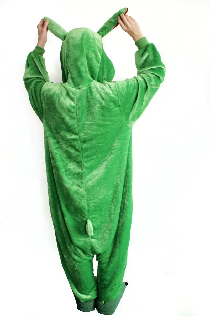 Green Rabbit Onesies Hoodie Pajamas Animal Easter Costume Kigurumi