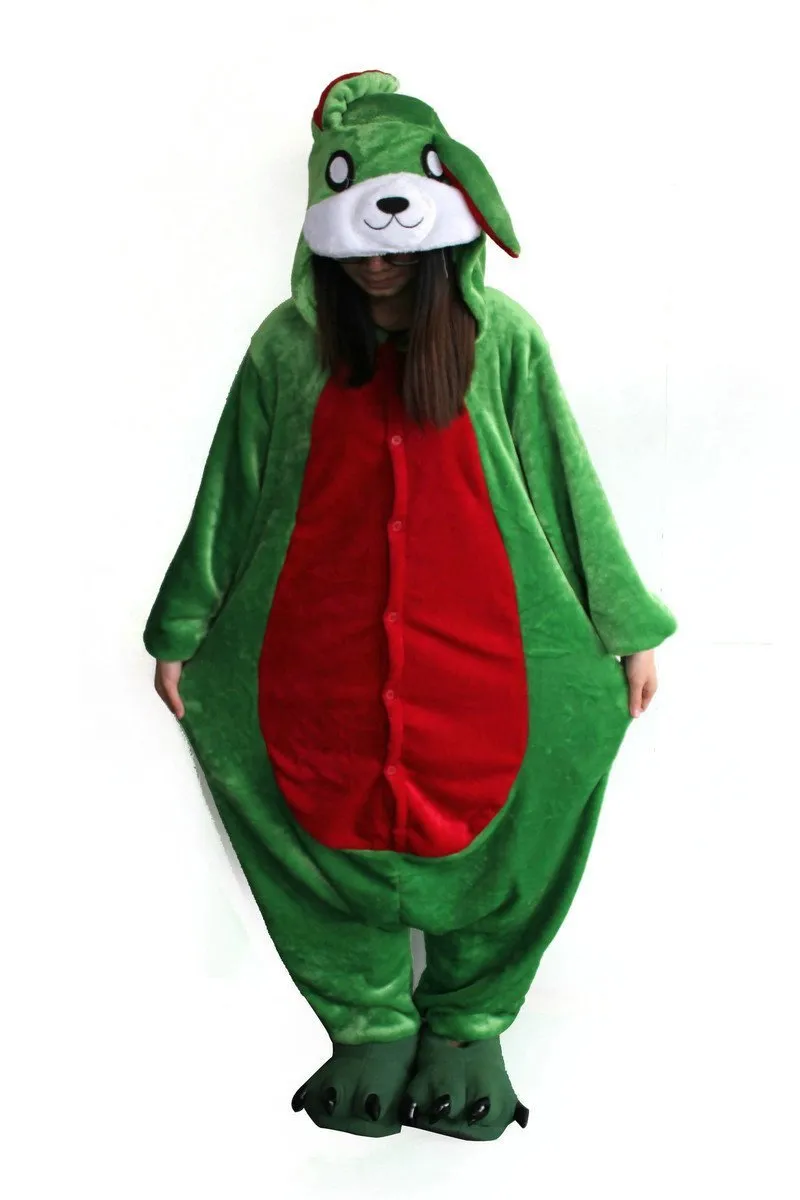 Green Rabbit Onesies Hoodie Pajamas Animal Easter Costume Kigurumi