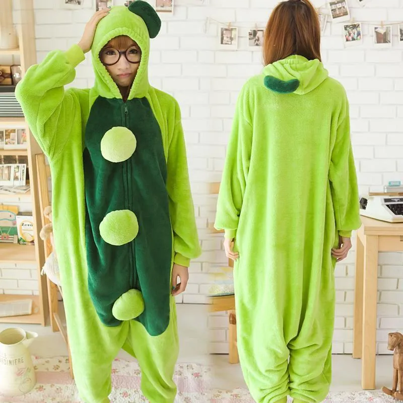 Green Sweet Pea Onesies Hoodie Costume Kigurumi Pajamas