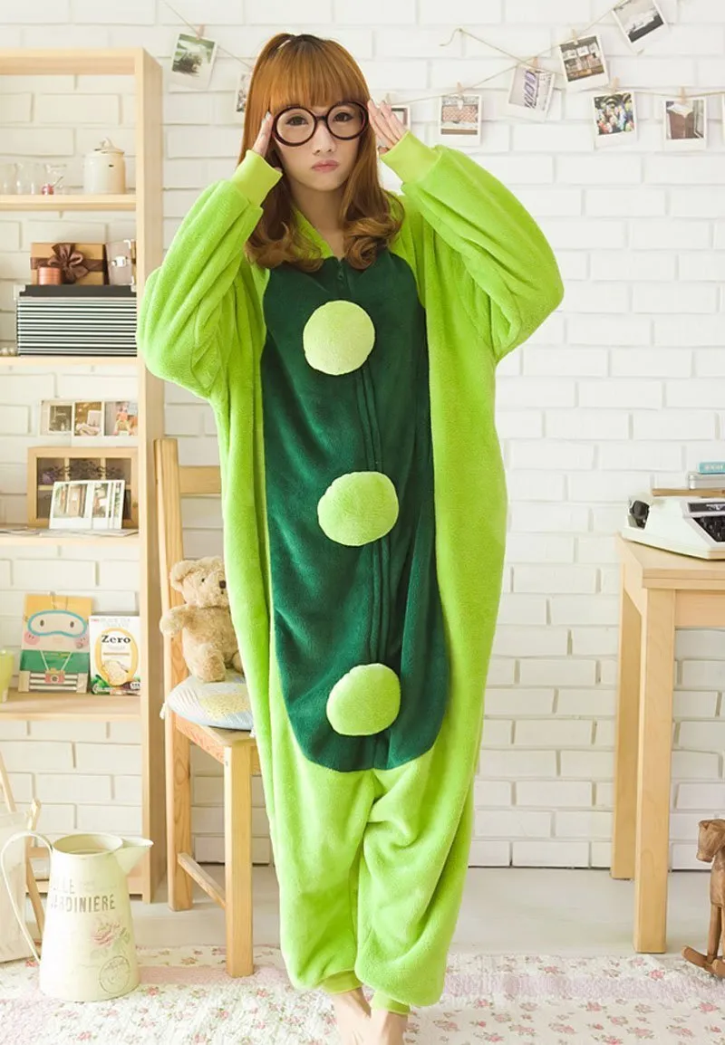 Green Sweet Pea Onesies Hoodie Costume Kigurumi Pajamas