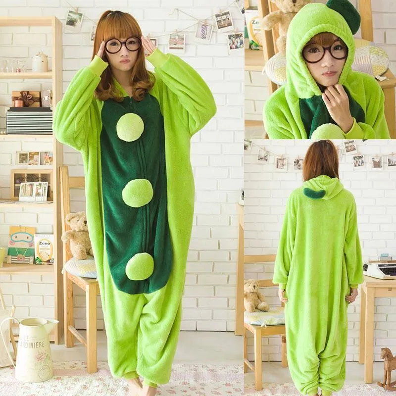 Green Sweet Pea Onesies Hoodie Costume Kigurumi Pajamas