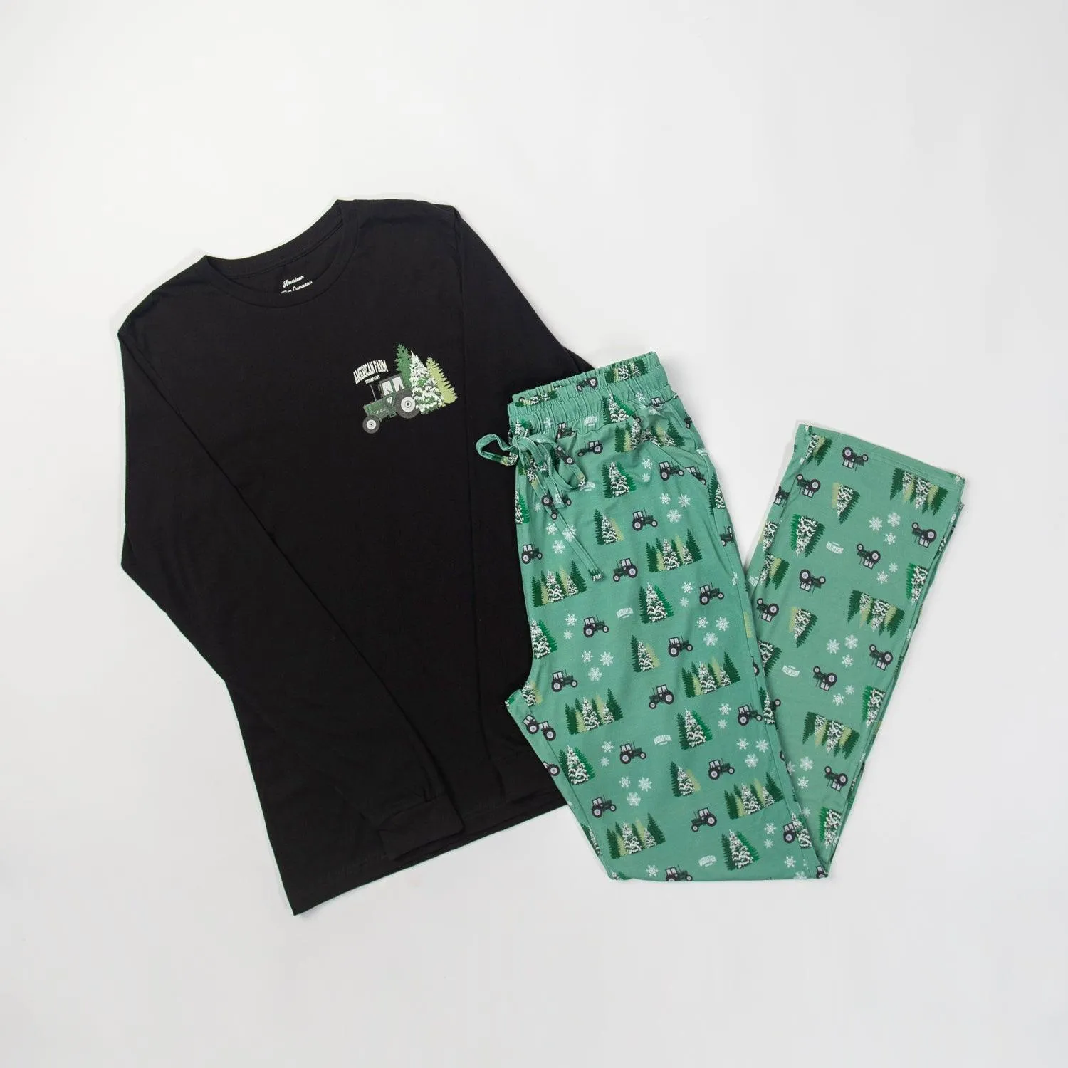 Green Tractor Christmas Bamboo Pajama Pants