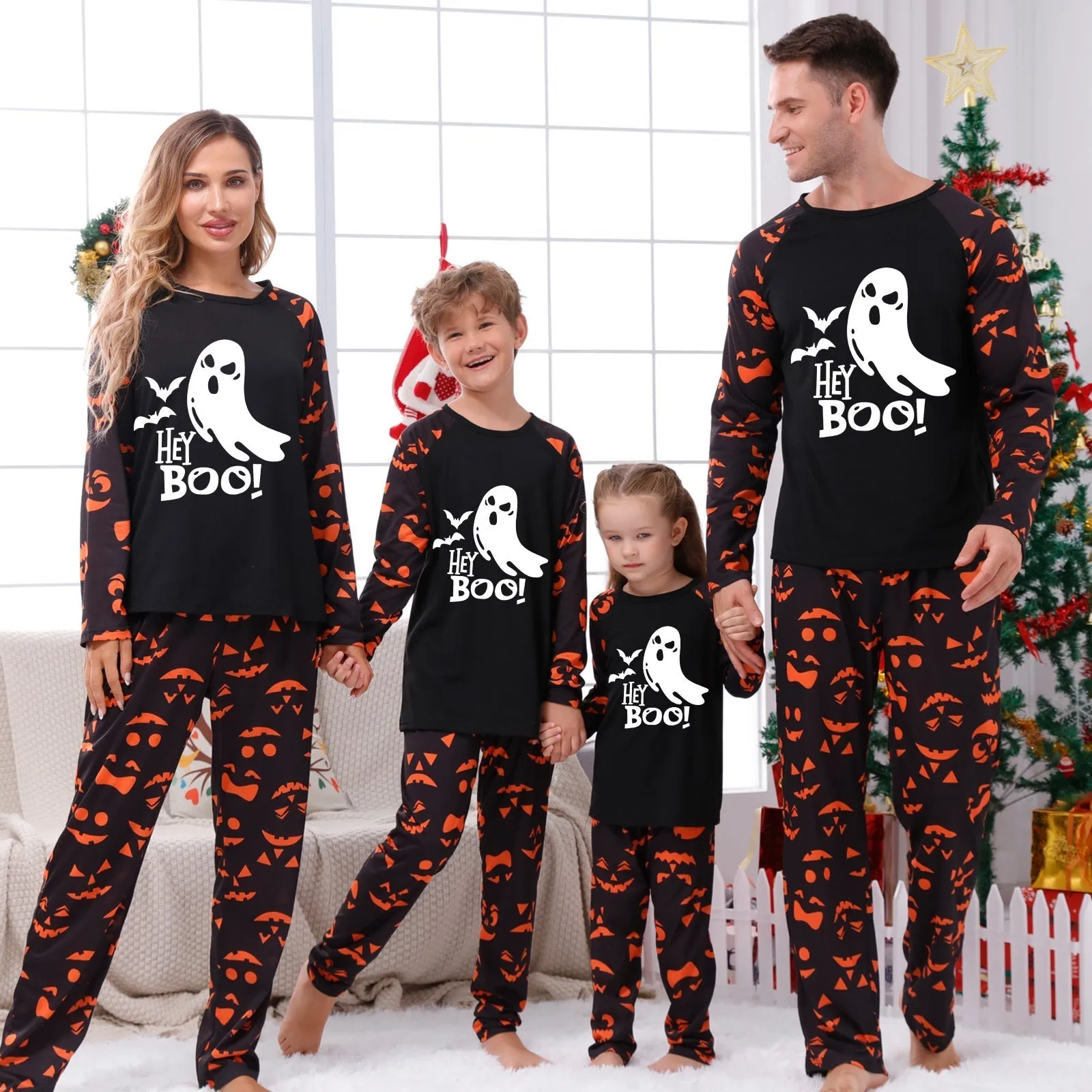 Halloween Family Pajama Glow-in-the-Dark Print Set