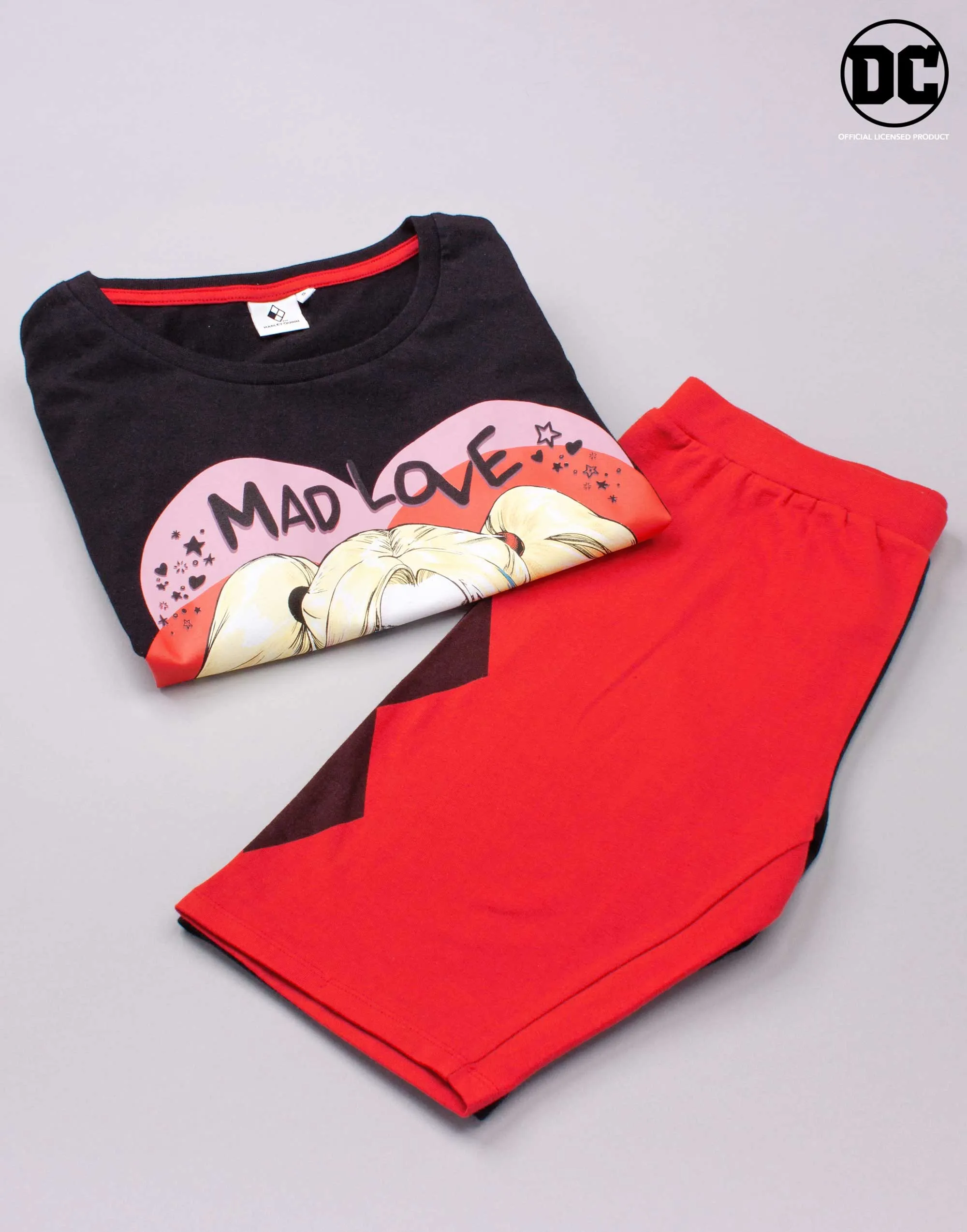 Harley Quinn Mad Love T-shirt & Cycling Short Womens Pyjama Set