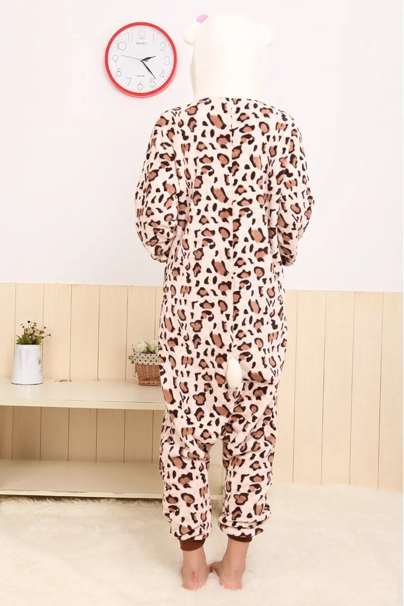 Hello Kitty Hoodie Pajamas Leopard Kigurumi Animal Costume