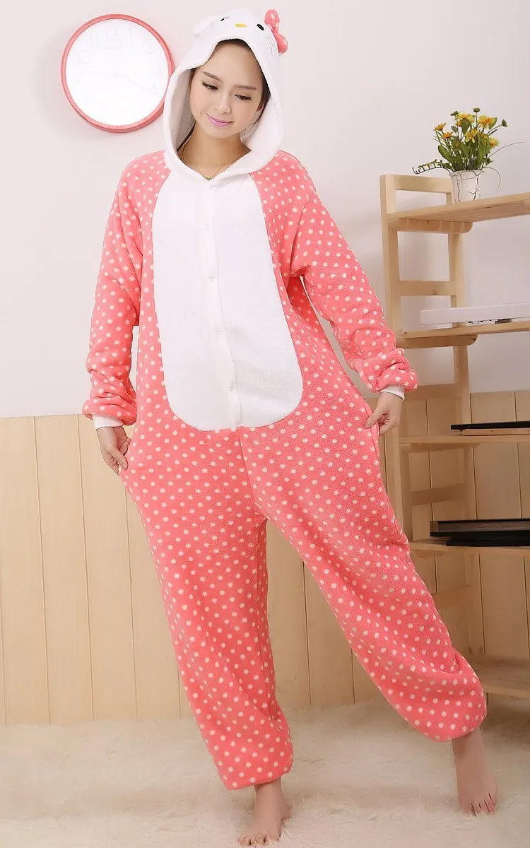 Hello Kitty Onesie Hoodie Animal Kigurumi Costume Pajamas