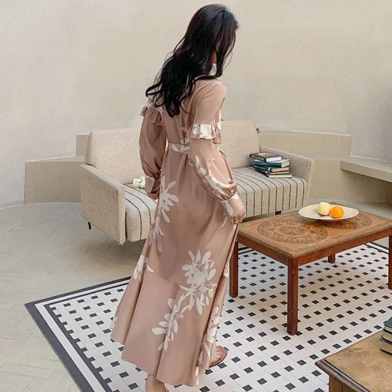 High Quality Women's Pajamas Long Robe Fishtail Skirt Sleepwear Satin Bathrobe Homewear Luxury Nightwear peignoir femme