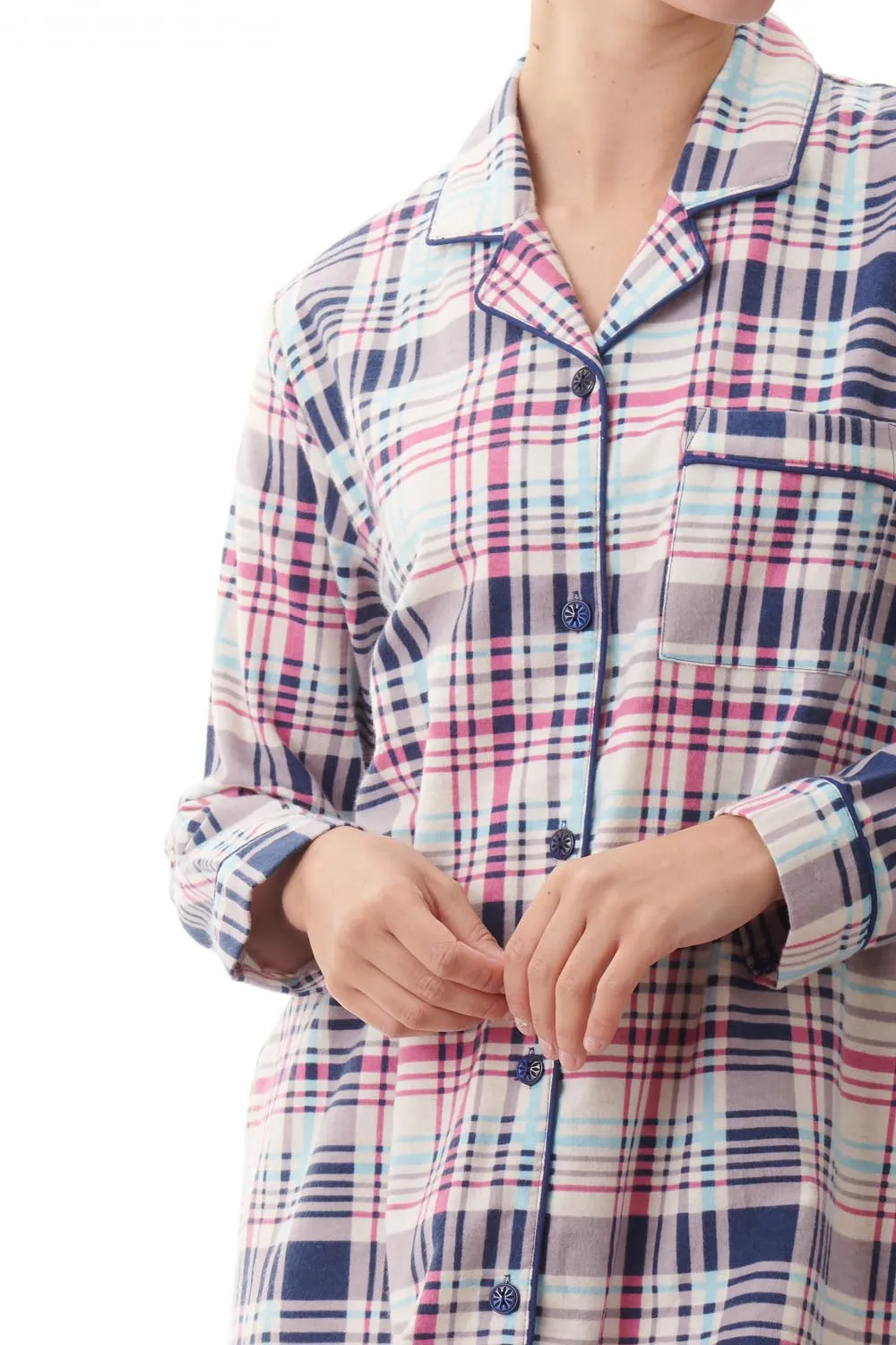 Hillary Flannel Short Sleepshirt