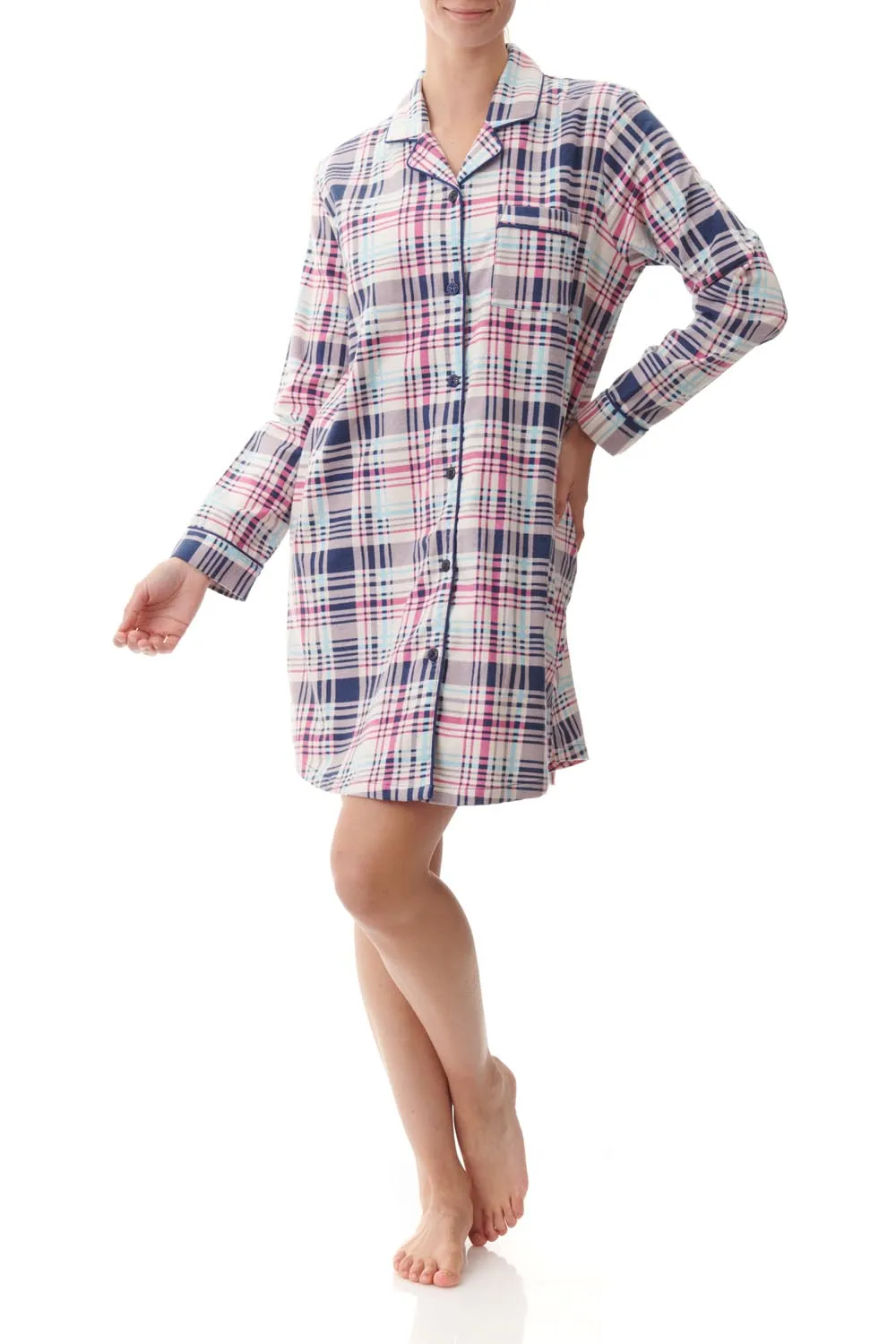 Hillary Flannel Short Sleepshirt