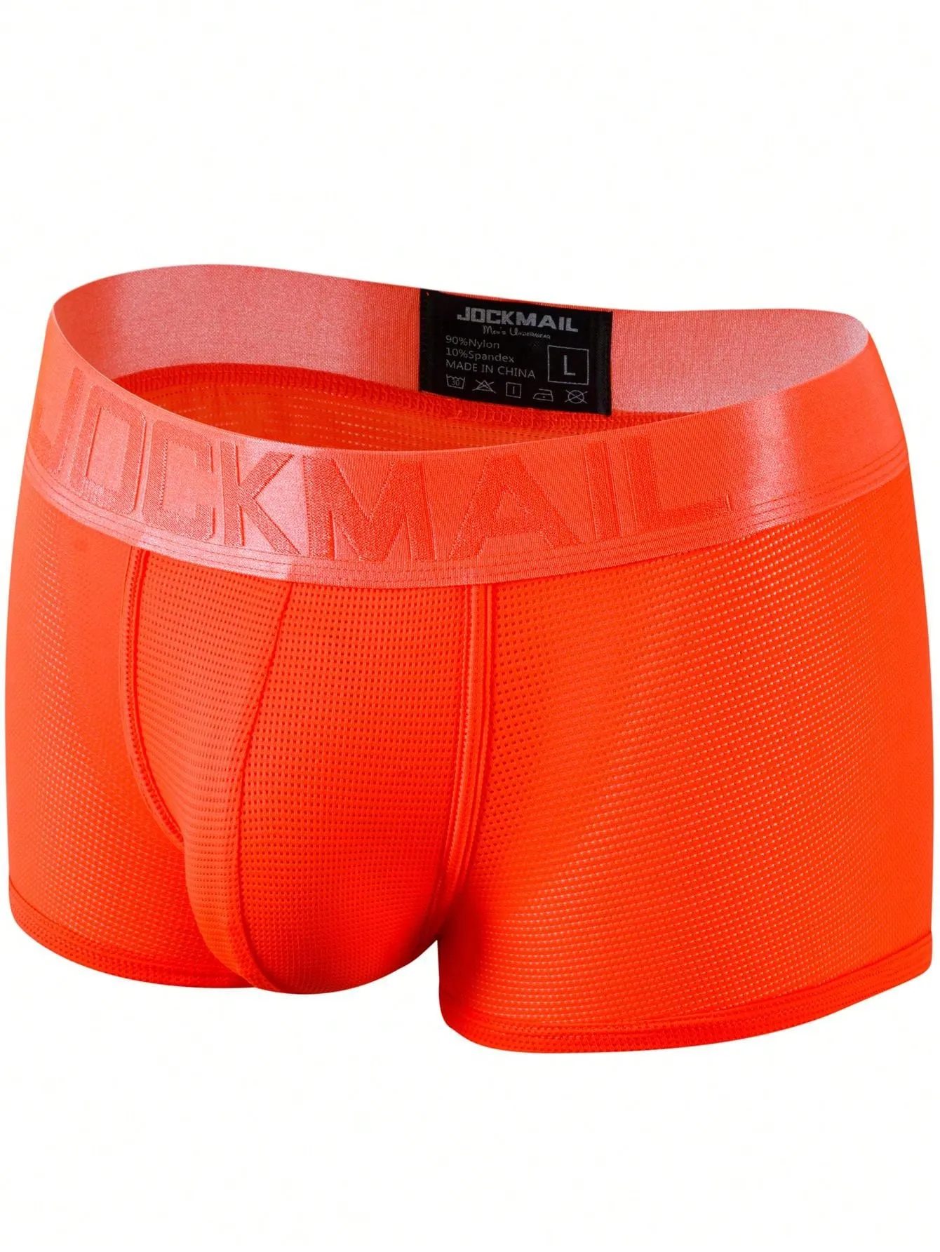 JOCKMAIL 1pc Men's Breathable Mesh Boxer Briefs, Colored Sports & Fitness Underwear For Men