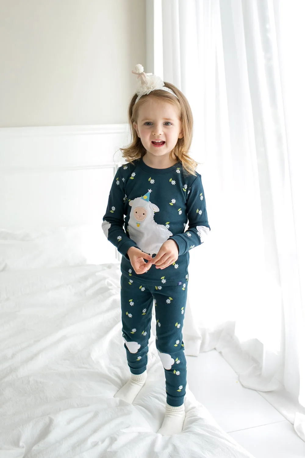 Lamb bloom Long Sleeve Pajamas