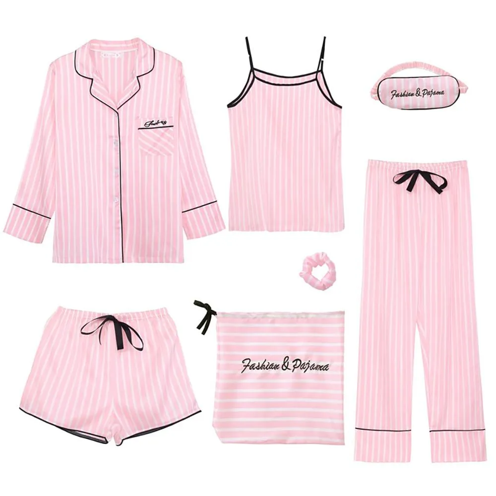 Lustrous Faux Silk Pajamas Sets For All Season