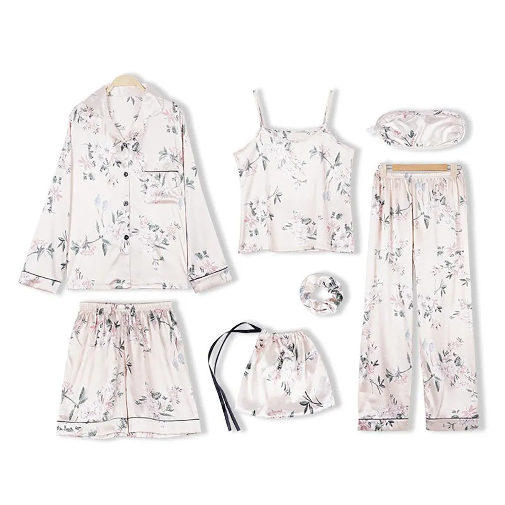 Lustrous Faux Silk Pajamas Sets For All Season