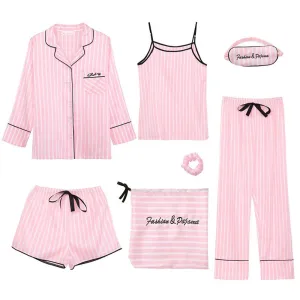 Lustrous Faux Silk Pajamas Sets For All Season