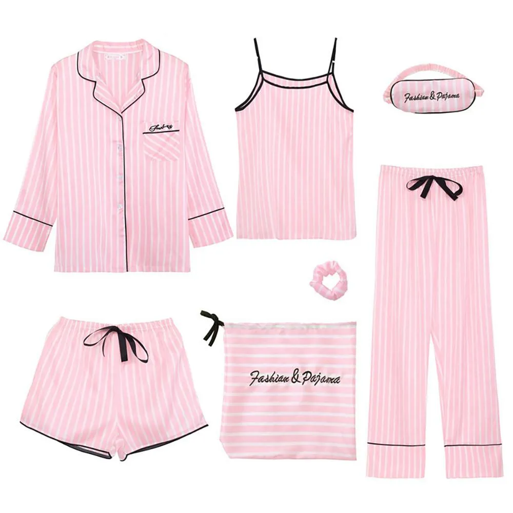 Lustrous Faux Silk Pajamas Sets For All Season