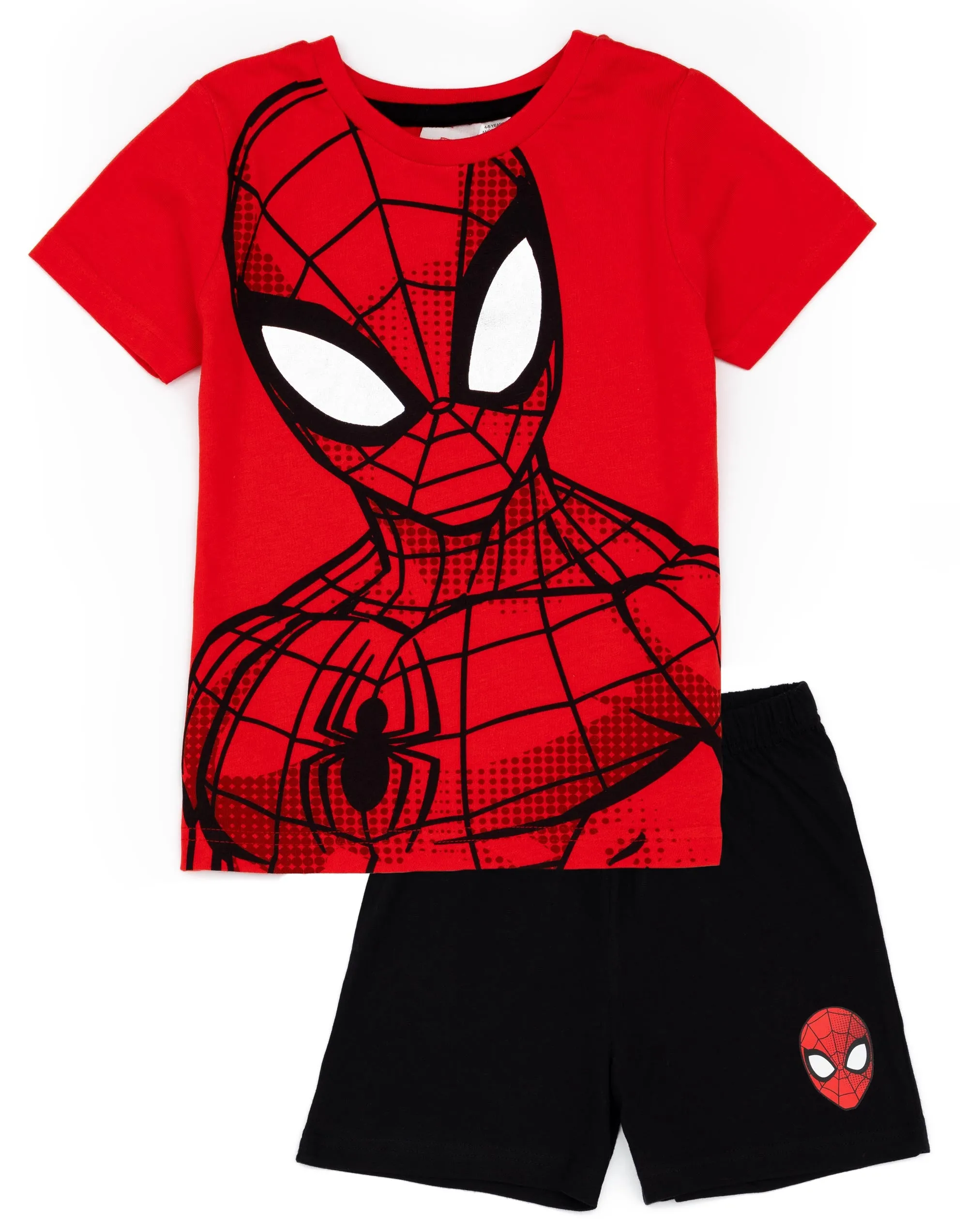 Marvel Spider-Man Boys Black and Red T-Shirt and Shorts Pyjamas