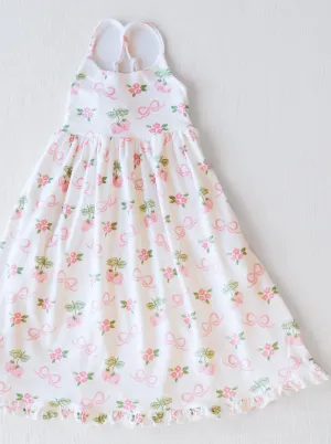 Maxi Play Dress - Pink Berry Bows