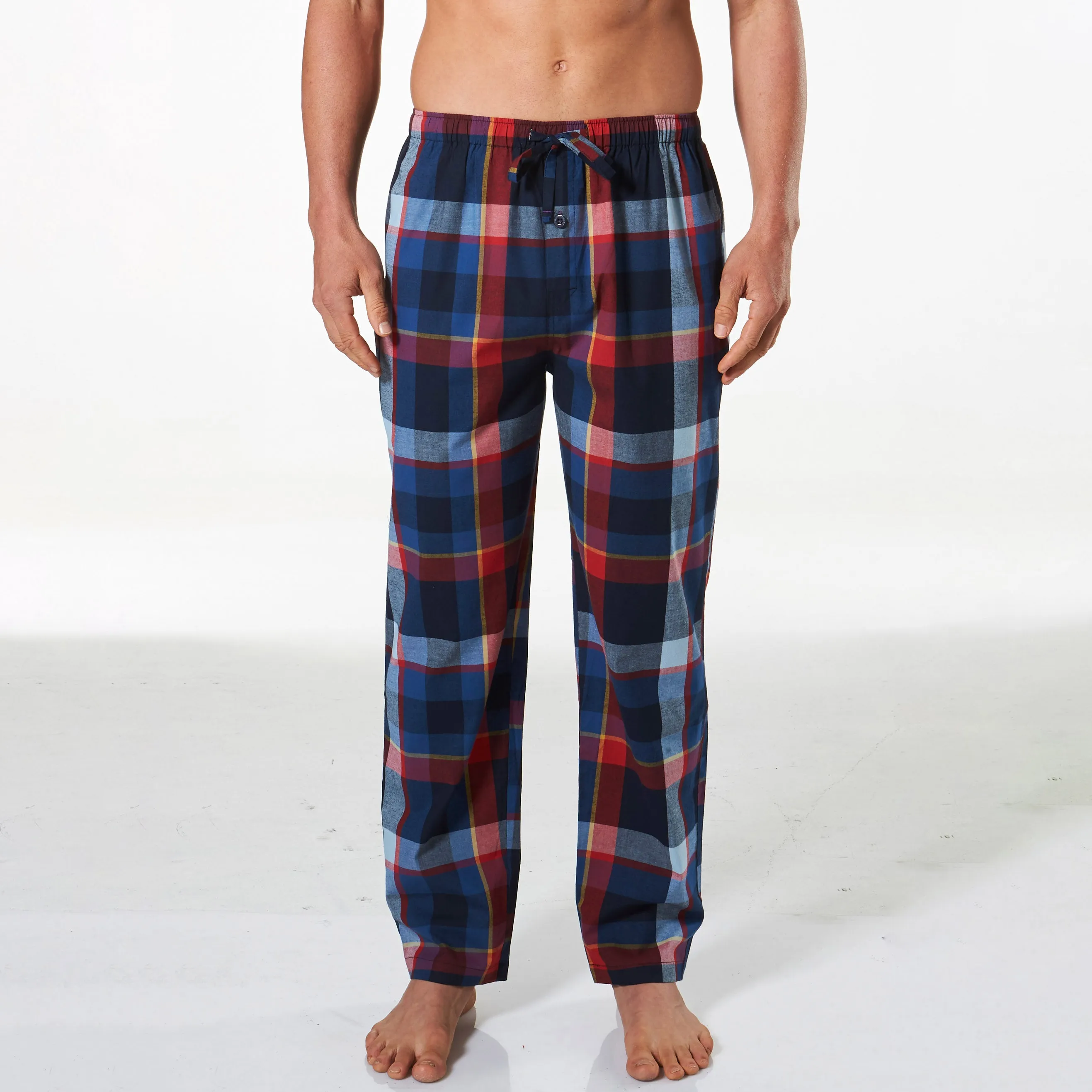 Men's British Check Cotton Pyjama Pant - Navy