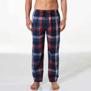 Men's British Check Cotton Pyjama Pant - Navy