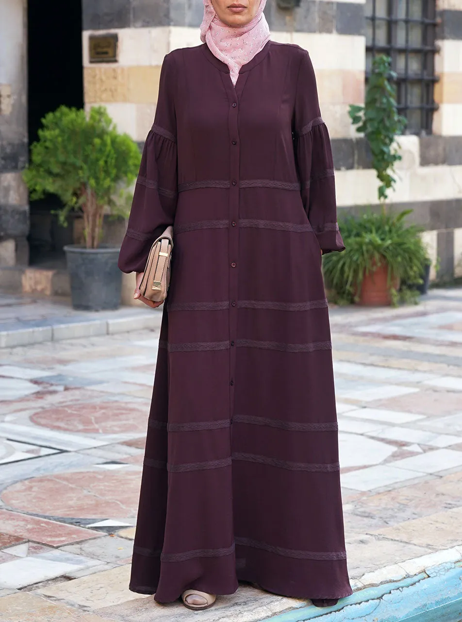 Multi-Lace Lines Abaya