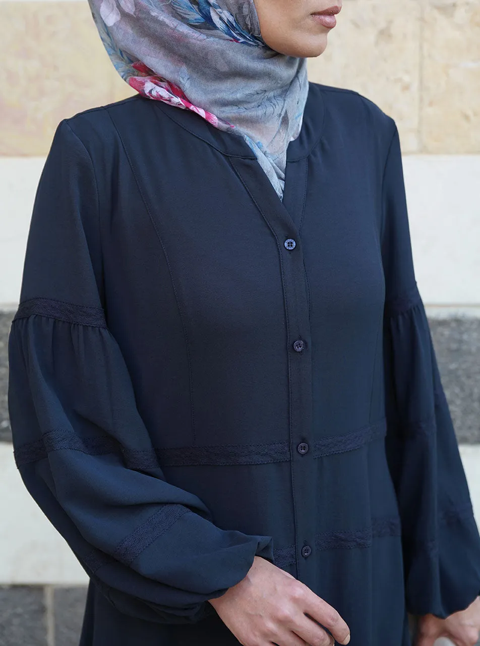 Multi-Lace Lines Abaya