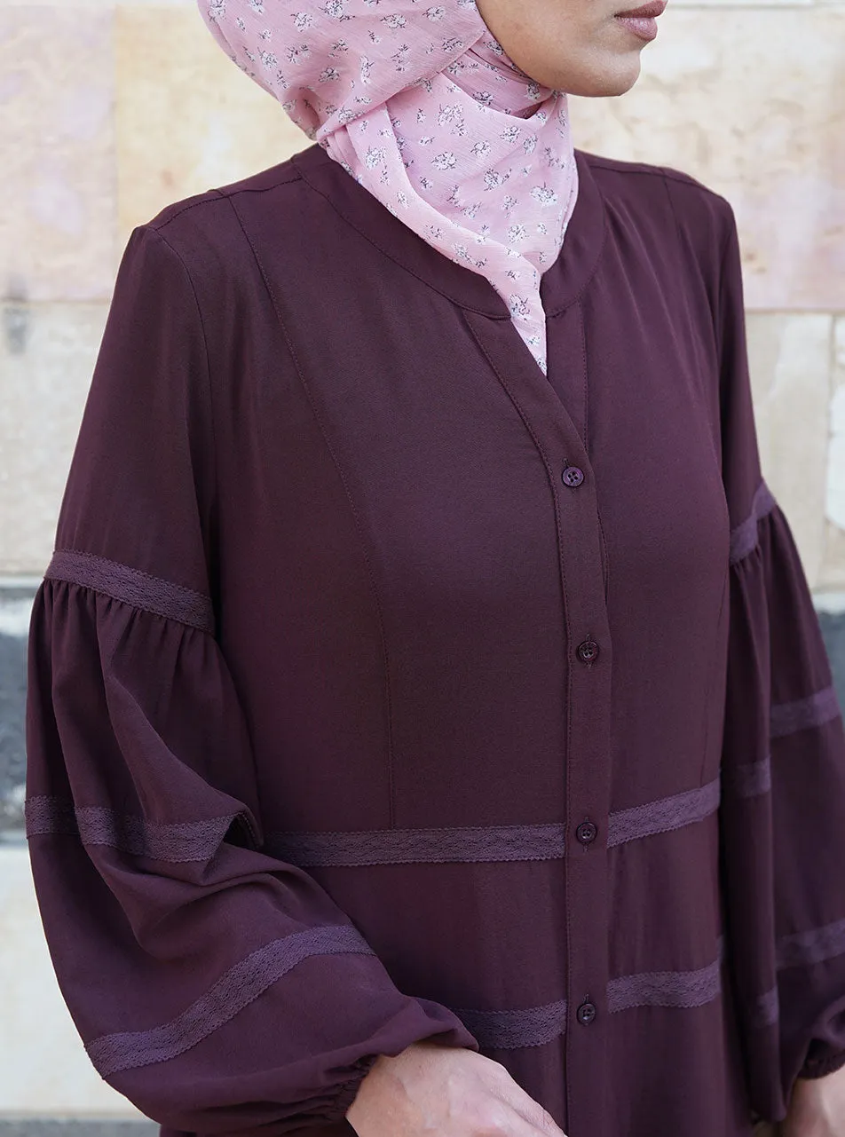 Multi-Lace Lines Abaya